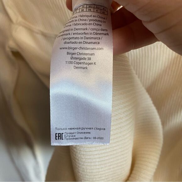 REMAIN BIRGER CHRISTENSEN Basel Long Sleeve Open Back Knit Sweater White 34 US2 - Picture 10 of 12